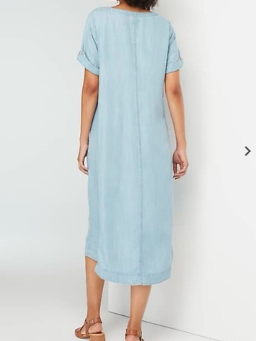 J. Jill Denim Light Blue Casual Tencel Midi Dress with Pockets - Picture 2 of 12
